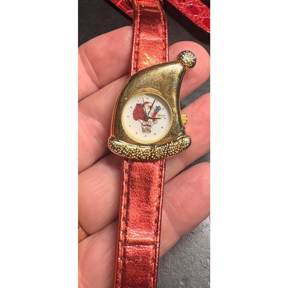 Women's Goild Tone Majesti Santa Hat Shaped Case Watch, Sparkling Santa Center